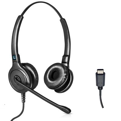 Leitner LH255 Headsets for Call Centers Works with All VoIP Phone Systems Comfortable for All Day Wear USB-C