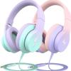 Candy Bila 2 Pack Kids Headphones, Wired Headphones for Kids Over Ear with Microphone, 85/94dB Volume Limiter Headphone for Girls Boys, Foldable Headphone for Learning & Entertainment view 1