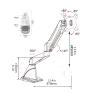Monitor Desktop Mounting Bracket Monitor Arm Single Monitor Desk Mount Long Arm Monitor Stand Mount With Gas Spring Wall-mounted Height Adjustable VESA Bracket for 15"-27" Screen Computer Monitor Stan view 2