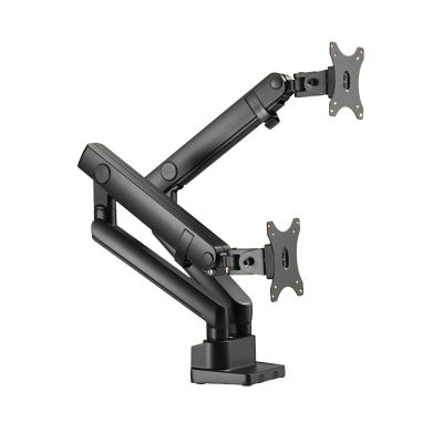 Monitor Desktop Mounting Bracket Monitor Arm Adjustable Dual Arm Desk Mounts Monitor and Laptop Mount with Mechanical Spring Dual Monitor Stand with Clamp Fixing/Washer Mounting Base Computer Monitor
