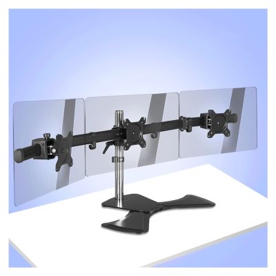 Monitor Desktop Mounting Bracket Monitor Arm Triple Monitor Stand 17"-27" Three LCD Screens Monitor Desk Mount, Height/Tilt/Rotation Adjustable, Each Arm Holds Up to 17.6 Lbs Computer Monitor Stand (