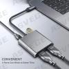 4 in 1 USB C to Dual HDMI Adapter with 2 HDMI/USB3.0 /PD Charging,4K@60Hz Portable Dual Screen Display USB-C Docking Station for Windows, MacOS view 3