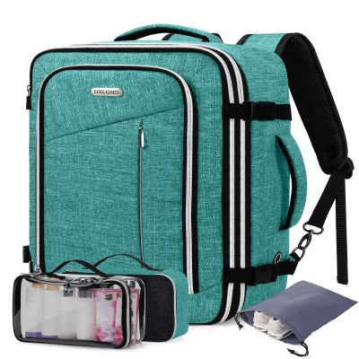 Travel Carry On 17.5" Laptop Expandable Backpack for Men Women, Personal Item Bag Waterproof Airline Approved with USB Charging Hole 3 Packing Cubes, Large Weekender Daypack Business Luggage Suitcase
