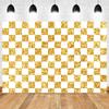 DORCEV 10x8ft White and Gold Checkers Banner Backdrop Chess Board Theme Checkerboard Grid Background for Photography Racing Checker Texture Cosplay Party Kids Birthday Party Supplies Studio Props view 2
