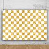 DORCEV 10x8ft White and Gold Checkers Banner Backdrop Chess Board Theme Checkerboard Grid Background for Photography Racing Checker Texture Cosplay Party Kids Birthday Party Supplies Studio Props view 4