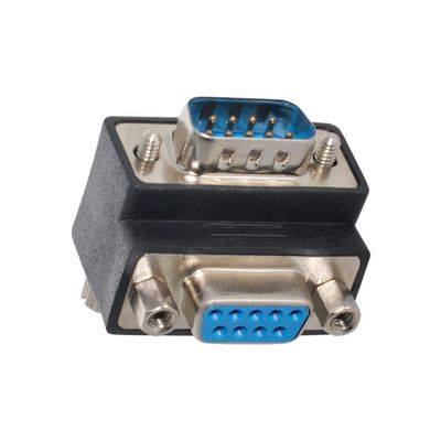 chenyang RS-232 Connectors,EIA RS-232 D-Sub 9Pin Male to Female 90 Degree UP Angled Gender Changer Extension Adapter for Monitor & Projector