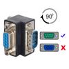chenyang RS-232 Connectors,EIA RS-232 D-Sub 9Pin Male to Female 90 Degree UP Angled Gender Changer Extension Adapter for Monitor & Projector view 2