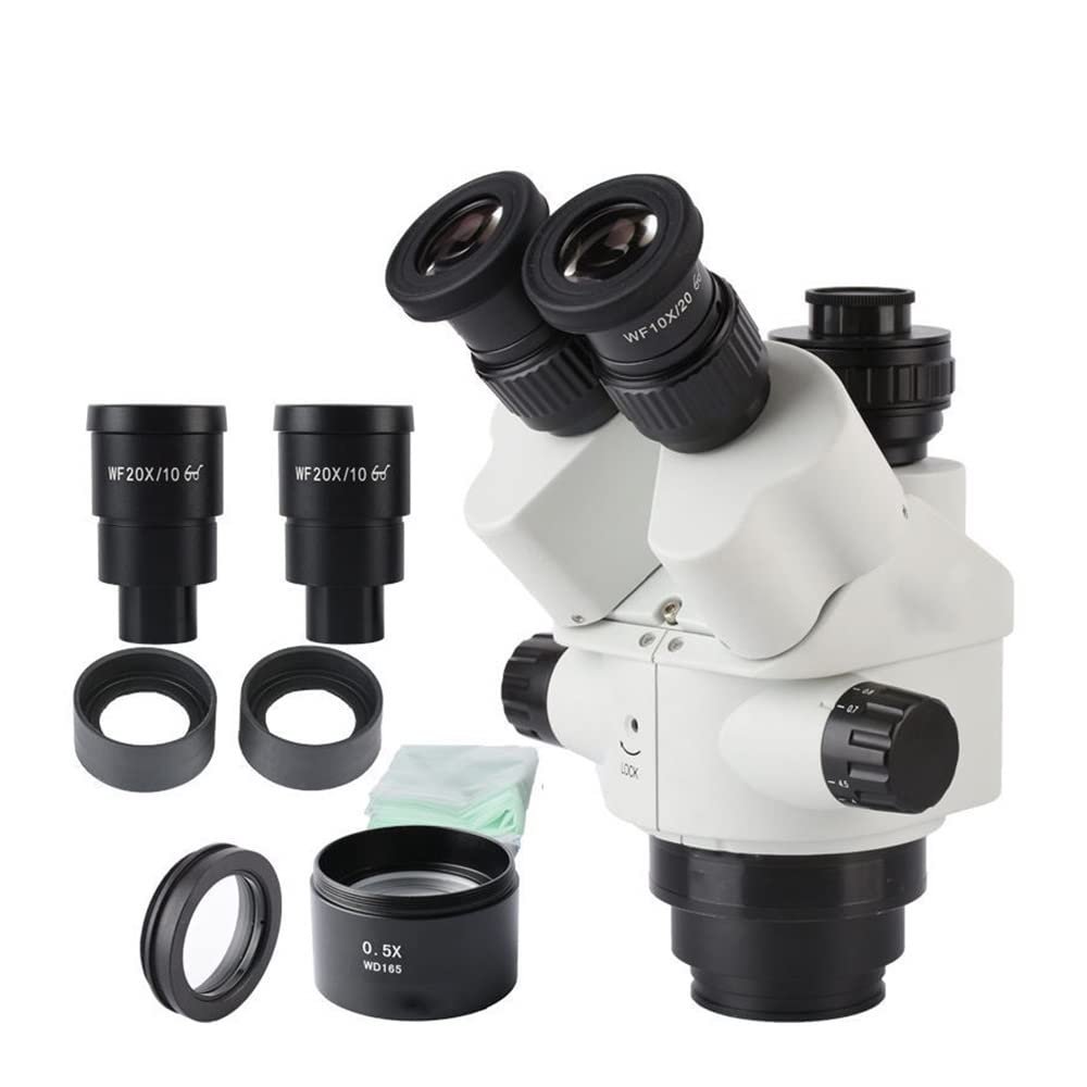 3.5X-90X Trinocular Stereo Microscope Lens Trinocular Industrial Microscope Lens 0.5X CTV Adapter Continuous Zoom Lens