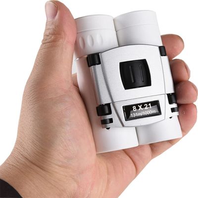 8x21 Compact Binoculars for Adults Teens, Mini Small Full Optical Binoculars for Bird Watching Opera Hiking Hunting Travel Concert (White)