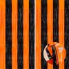 Black Orange Tinsel Backdrop Foil Fringe Curtains, 2 Pack Party Decor view 1