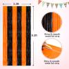 Black Orange Tinsel Backdrop Foil Fringe Curtains, 2 Pack Party Decor view 2