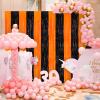 Black Orange Tinsel Backdrop Foil Fringe Curtains, 2 Pack Party Decor view 4