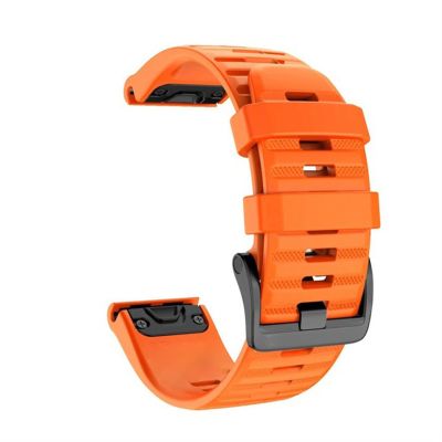 AEMALL 20/22/26mm Watchband For Garmin Fenix 6 6S 6X Pro 5 5X 5S Plus 3HR 935 MK2 Silicone Band Quick Release Watch Easyfit Wrist Strap (Color : Orange, Size : Forerunner 935 945)