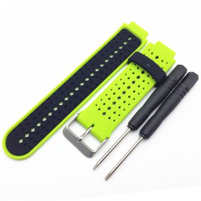 AEMALL Soft Silicone Watch Strap Replacement Wrist Watch Band For Garmin Forerunner 220/230/235/620/630 Watchband With Tools (Color : Green)