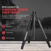 3Pod Everest T5 4-Section Carbon Fiber Tripod for Camera, Compact Travel Tripod w/Flexible Adjustment 6' 6" Max. & 4.9" Min. Height, Reversible Center Column for Low Angle Photography Camera Tripod view 2