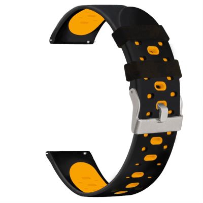 CEKGDB 20mm Colorful Watchband strap for Garmin Forerunner 245 245M 645 Music vivoactive 3 Sport silicone Smart watchband Bracelet (Color : Black Orange, Size : For Forerunner 645)