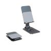Adjustable Phone Stand, Foldable Phone Stand, Adjustable Viewing Angle Desktop Hands-Free Phone Stand, Portable Aluminum Phone Stand for Small Tablets and Other Phones, Silver, Grey, Black (Color : S view 1