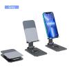 Adjustable Phone Stand, Foldable Phone Stand, Adjustable Viewing Angle Desktop Hands-Free Phone Stand, Portable Aluminum Phone Stand for Small Tablets and Other Phones, Silver, Grey, Black (Color : S view 2