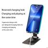 Adjustable Phone Stand, Foldable Phone Stand, Adjustable Viewing Angle Desktop Hands-Free Phone Stand, Portable Aluminum Phone Stand for Small Tablets and Other Phones, Silver, Grey, Black (Color : S view 3