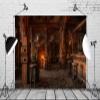 BELECO 7x5ft Fabric Medieval Tavern Inn Bar Backdrop for Photography Ancient Wooden Interior Counter Stools Fireplace Buring Fire Background for Party Decorations Photo Booth Studio Props view 4