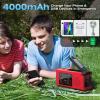NITIGO Emergency Weather Radio, 4000mAh NOAA Weather Alert Radio Solar Charging, Hand Crank & USB Charged, AM/FM with LED Flashlight, Reading Lamp, SOS Alarm, Headphone Jack for Outdoor Indoor view 3