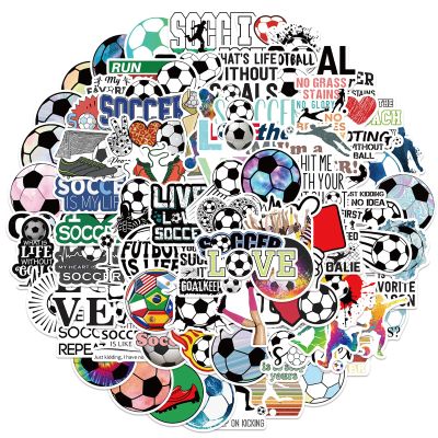 100PCS Soccer Stickers for Water Bottles, I Love Soccer Stickers for Teens, Adults, Motivational Vinyl Waterproof Sticker Bulk Gift, Football Sports Party Favors, Soccers Decorations