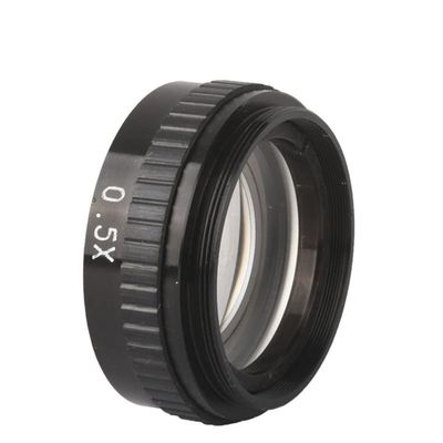 0.5X Single Barrel Microscope Auxiliary Objective 140mm Working Distance Microscope Lens 42mm Mounting Size