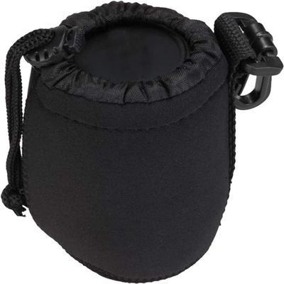 Xuerebs Waterproof Drawstring Lens Pouch Black Neoprene DSLR Camera Lens Bag Compatible with for Sony Olympus Panasonic XL Size