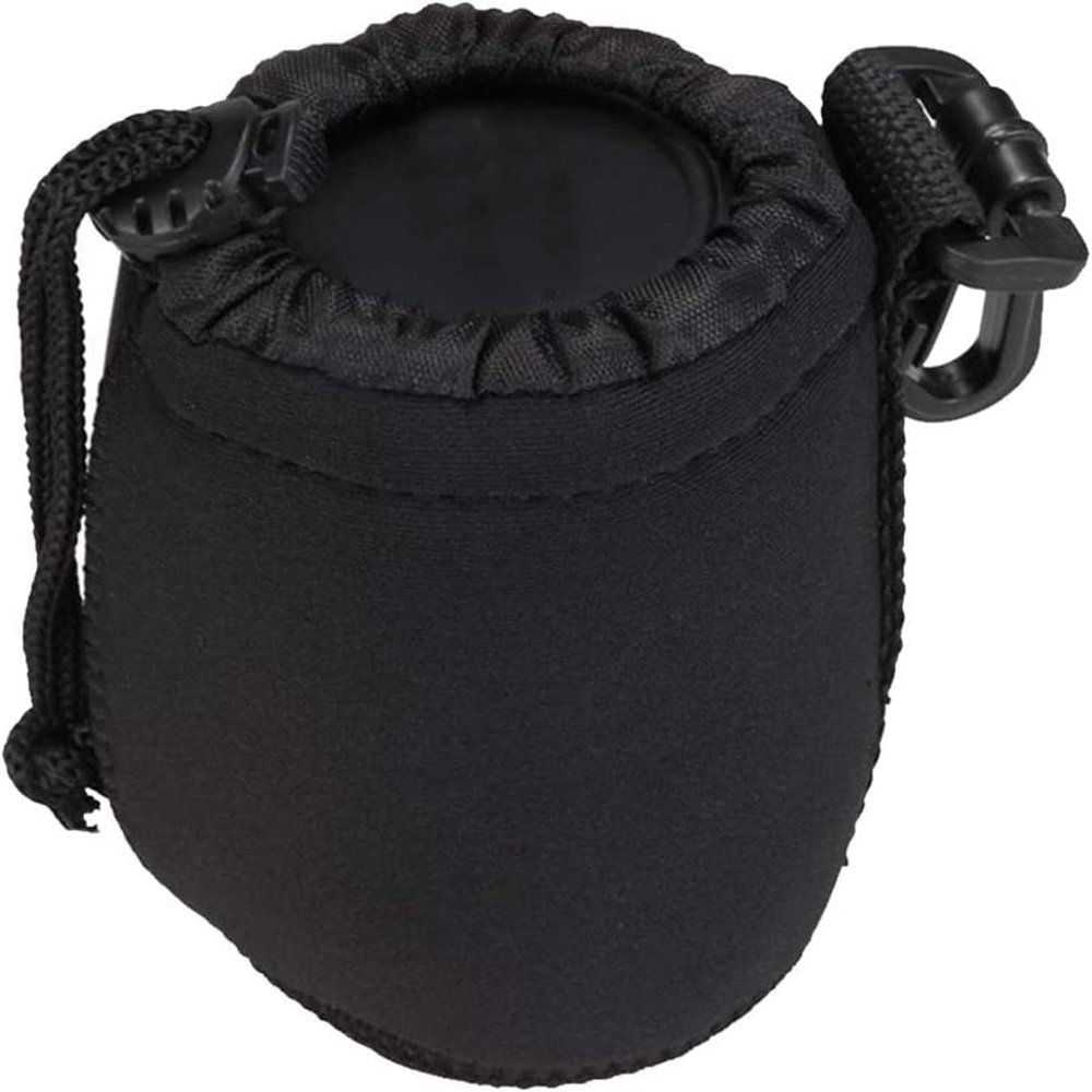 Xuerebs Waterproof Drawstring Lens Pouch Black Neoprene DSLR Camera Lens Bag Compatible with for Sony Olympus Panasonic XL Size