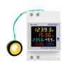 Single Phase Din Rail AC Energy Meter Monitor 6 in 1 Multimeter AC 40-300V 100A Voltage Current Voltmeter Ammeter Watt Kwh Frequency Power Meter 110V 230V (External CT) view 1