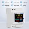 Single Phase Din Rail AC Energy Meter Monitor 6 in 1 Multimeter AC 40-300V 100A Voltage Current Voltmeter Ammeter Watt Kwh Frequency Power Meter 110V 230V (External CT) view 3