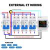 Single Phase Din Rail AC Energy Meter Monitor 6 in 1 Multimeter AC 40-300V 100A Voltage Current Voltmeter Ammeter Watt Kwh Frequency Power Meter 110V 230V (External CT) view 4