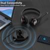 Yexatel Wireless Headset with Noise-Canceling Mic & 40H Talk Time  Bluetooth Office Headset for Teams/Zoom/3CX, Fast-Charging Stand, Mic Mute, Lightweight Design (Y891BTD) view 2