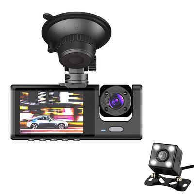 3 Channel Dash Cam for Car Camera Video Recorder Dashcam DVRs Black Box Dual Lens DVR with Rear View Camera 24H Parking Monitor (Three Lens)