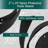 Nylon Protective Sleeve Cable Chain Torch Hydraulic Hose Protector Cutting Wire Cover Management Wrap for Cord Tig Welding, 2" ID, 25' Length, Black view 3