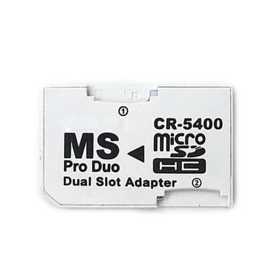 YANHAO [Video Game Parts] 1Pcs SD TF to Memory Stick MS Pro Duo for PSP 1000 2000 3000 Card Dual 2 Slot Adapter Converter [Replace] (Color : White Dual Card Slot)