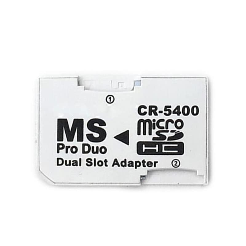 YANHAO [Video Game Parts] 1Pcs SD TF to Memory Stick MS Pro Duo for PSP 1000 2000 3000 Card Dual 2 Slot Adapter Converter [Replace] (Color : White Dual Card Slot)