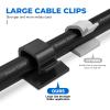 Large Cable Clips 40pcs with Strong Adhesive Tapes,Wire Holder Organizer Cord Management for Car, Office and Home (Black- L05(40PCS)) view 3