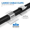 Large Cable Clips 40pcs with Strong Adhesive Tapes,Wire Holder Organizer Cord Management for Car, Office and Home (Clear- L06(40PCS)) view 3