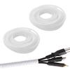 Split Loom Tubing Wire Conduit, White Corrugated Cable Protection Pipe, Tidy Tube for TV, Electric, Garden Lights (OD 7mm, 19.6 Ft) view 1