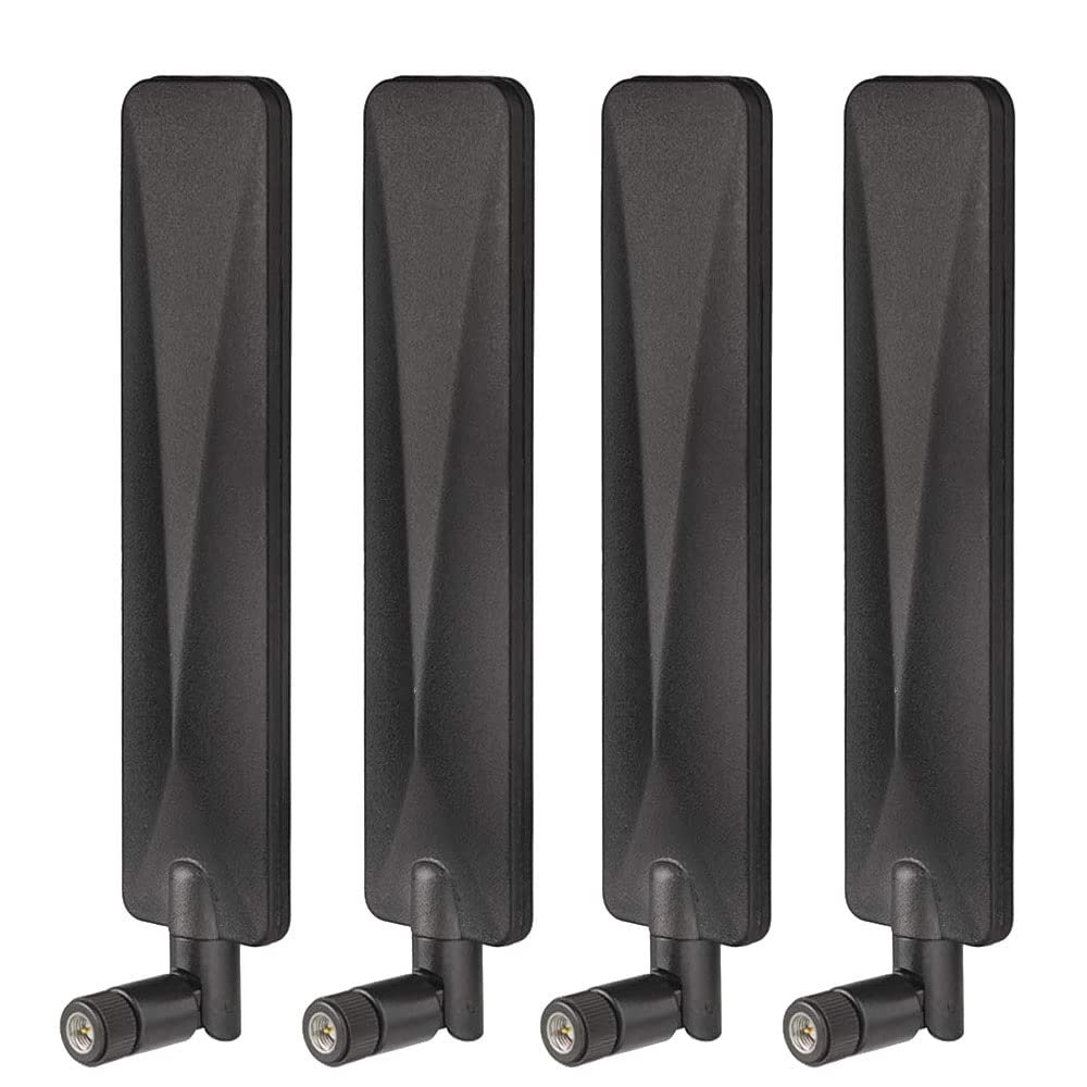 Bingfu 4G LTE SMA Antenna 9dBi (4-Pack) - for Cellular CPE Router, Hotspot, Gateway, IoT Router, Trail Game Camera & Outdoor Security Camera