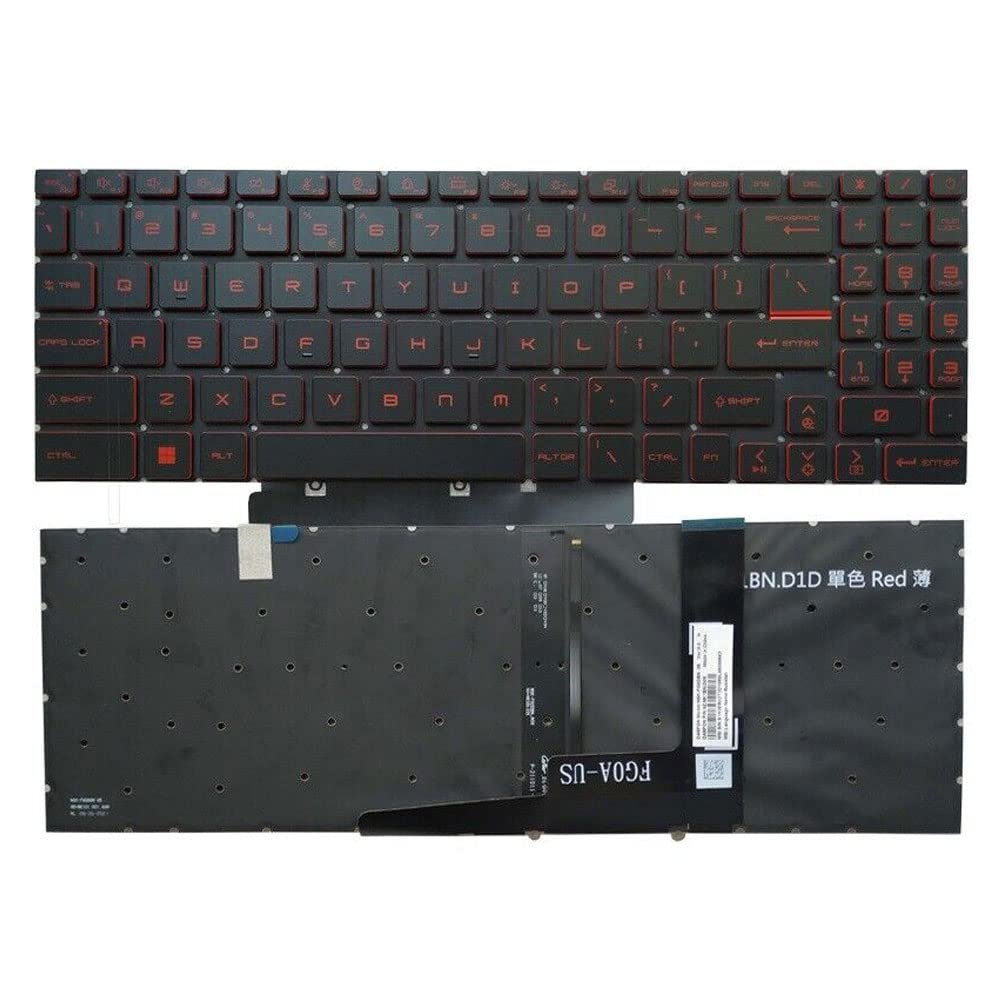 Laptop Replacement Keyboard Compatible for MSI Stealth GS76 MS-17M1 GF76 MS-17L1 GE76 11UE 11UG 11UH US Layout Backlit Red Font