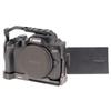 Foto4easy r50 cage for Canon R50 Camera with Quick Release Plate for Arca-Swiss,Includes Dual Universal Side Wooden Handle view 3