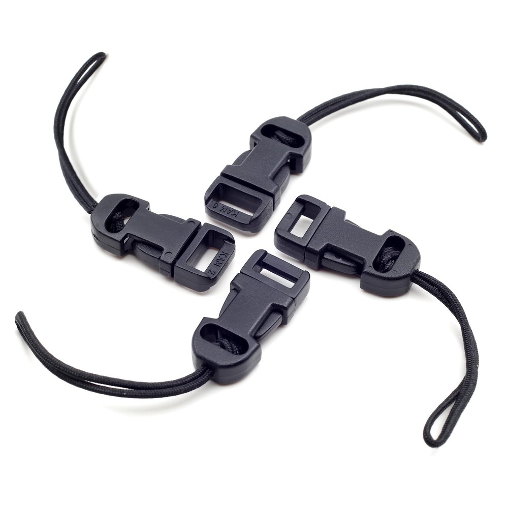 Padwa Lifestyle 4 Pcs Black Quick Release Camera Strap QD Loops Connector Adapter - Camera Quick Release Clip Compatible for All Compact Digital Cameras,Binoculars, Drone Remote Control and USB Stick