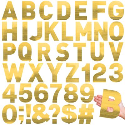 Seajan 184 Pcs Giant Letter Stickers Reflective Alphabet Stickers 6 Inch DIY Adhesive Waterproof Vinyl Letter Numbers Letras Grandes para Decoracion for School Glass Home Party Decor(Gold)