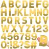Seajan 184 Pcs Giant Letter Stickers Reflective Alphabet Stickers 6 Inch DIY Adhesive Waterproof Vinyl Letter Numbers Letras Grandes para Decoracion for School Glass Home Party Decor(Gold) view 1