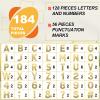Seajan 184 Pcs Giant Letter Stickers Reflective Alphabet Stickers 6 Inch DIY Adhesive Waterproof Vinyl Letter Numbers Letras Grandes para Decoracion for School Glass Home Party Decor(Gold) view 2