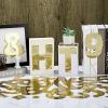 Seajan 184 Pcs Giant Letter Stickers Reflective Alphabet Stickers 6 Inch DIY Adhesive Waterproof Vinyl Letter Numbers Letras Grandes para Decoracion for School Glass Home Party Decor(Gold) view 4