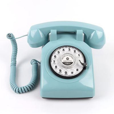 cojodopo Vintage Audio Guestbook, Wedding Confessional Recording Retro Phone Classic Rotary Dial Audio GuestBook (Blue)