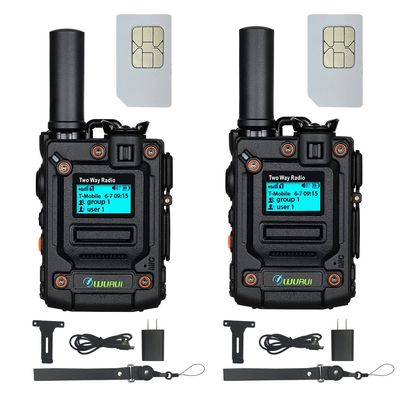 2 Pieces K300 Global-PTT Two-Way Radios 4G LTE Connectivity Long Range Communication, Up to 5000 Miles (2blackwithSIM)